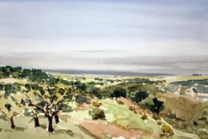 Camino de Alcampell (acuarela de Fernando Alvira)