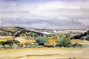 Camino de la Basa (acuarela de Fernando Alvira)
