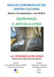 Cartel de la conferencia «El arte en la Litera»