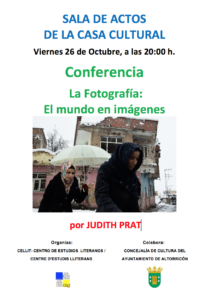 Cartel de la conferencia "La fotografía: el mundo en imágenes"